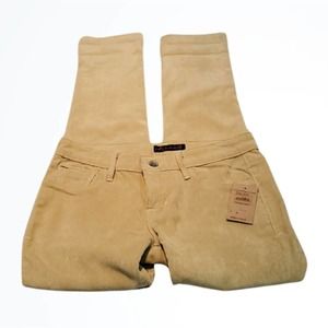 Cult of Individuality Lower Rise Lemon Yellow Teaser Crop Corduroy Jeans NWT